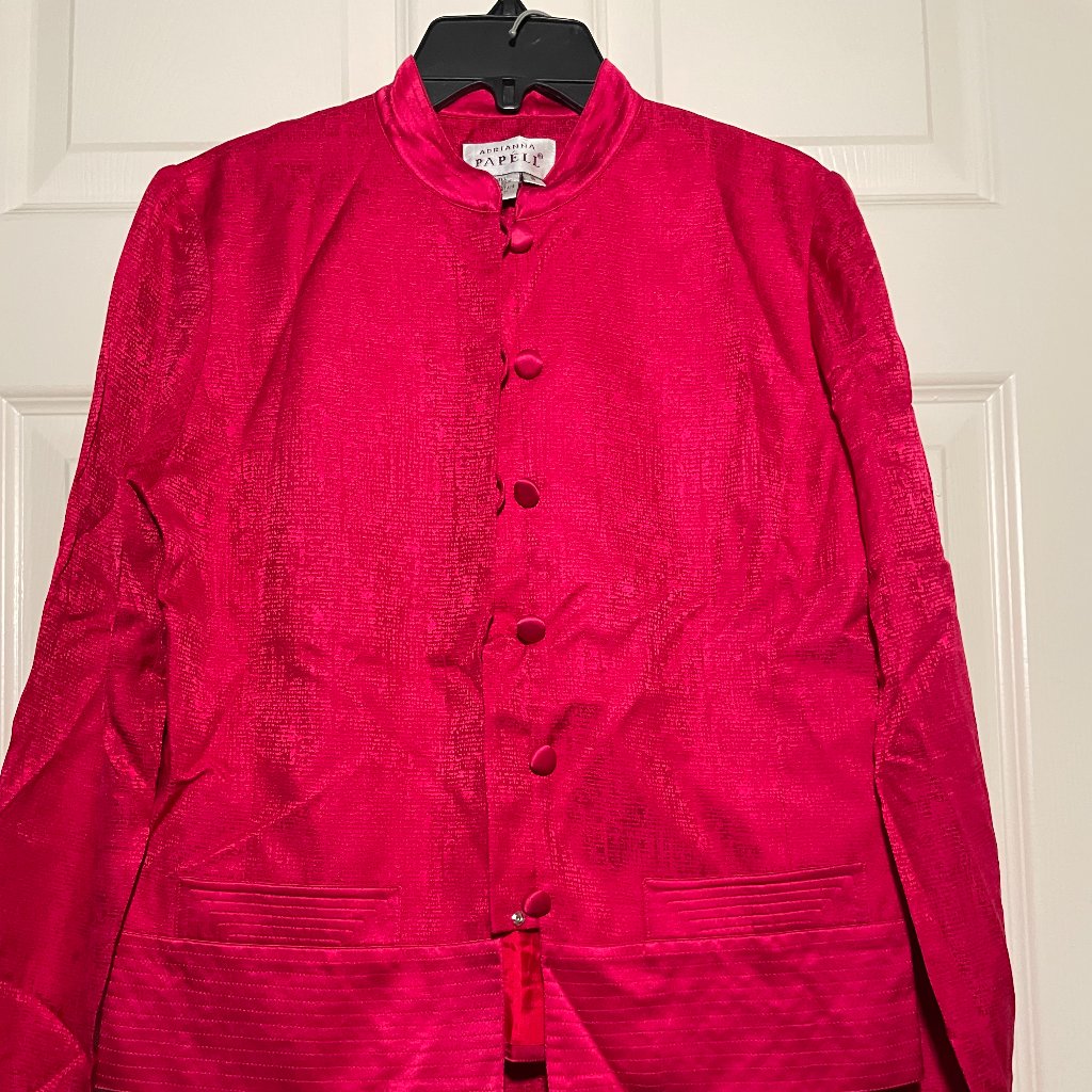 Adrianna Papell Vintage Brocade Skirt Suit Set 100% Silk